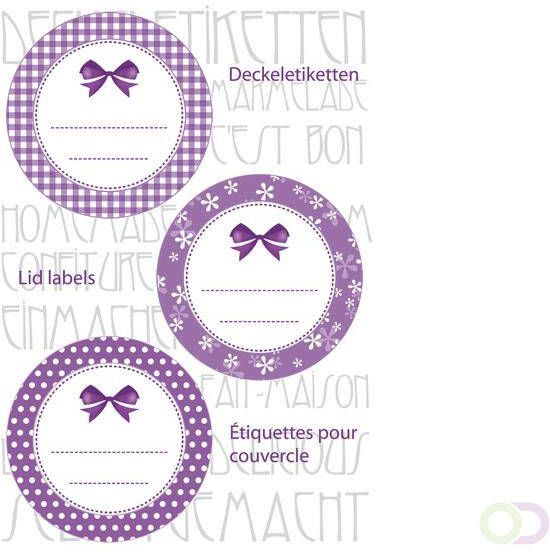 Herma 15052 Stickers Kitchenlabels voor deksel Ã 44 violet